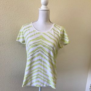 🆕NWT Chico’s Animal Striped Embellished Shirt!